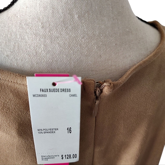 Catherine Malandrino Faux Suede Dress NEW Size 16 - Picture 5 of 6